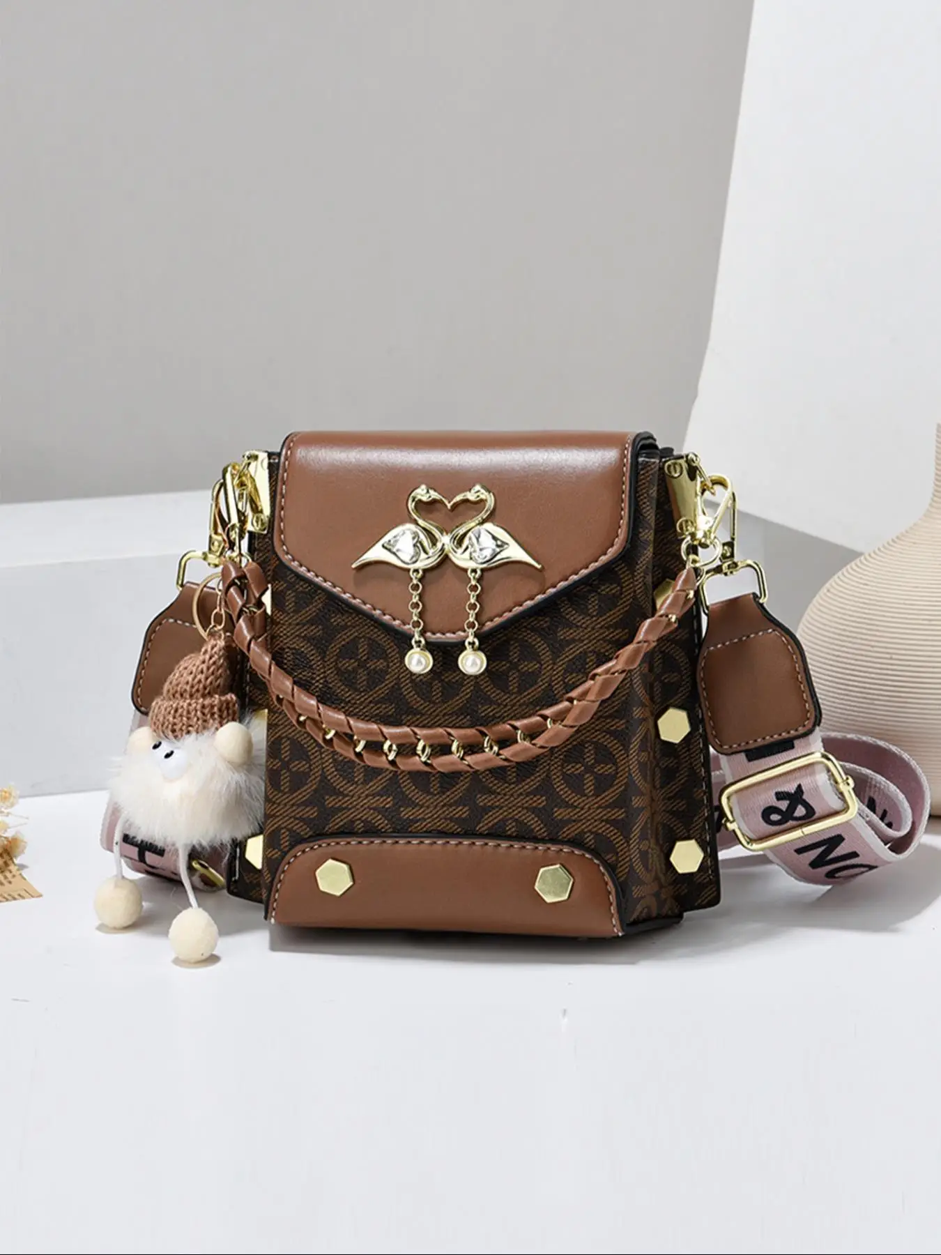 Women's Fashionable Pu Leather Shoulder Bag, Casual Animal & Tassel Decorated Crossbody Bag for Daily Used, Casual Trendy Versatile Daily Commuting Ba