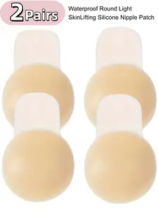 1/2 Pairs Reusable Silicone Breast Pads for Women, Strapless and Invisible Wedding Underwear, Silicone Waterproof Bra for Dresses, Anti-Visible Nipple Covers, Triangle Injection Rubber Breast Pad, Supportive Push Up Silicone Nipple Covers All Season Daily