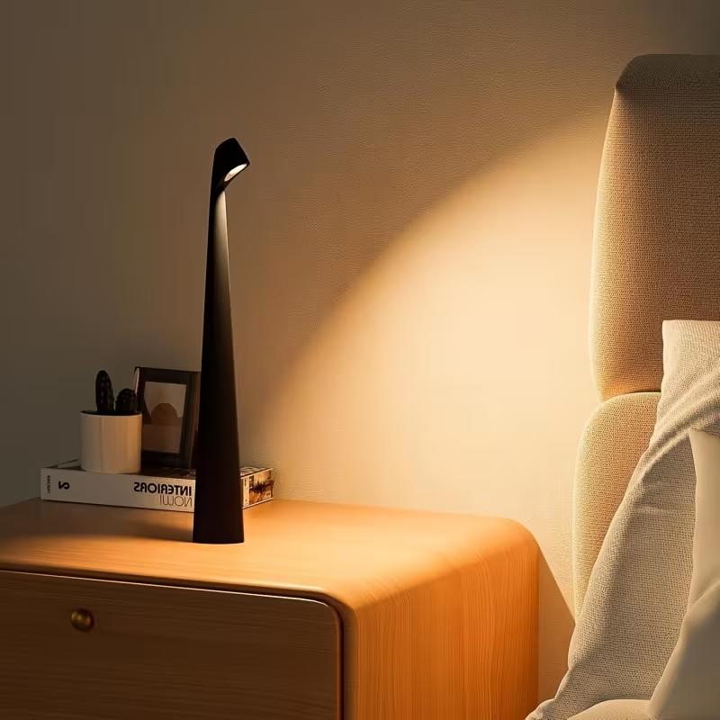 Cordless LED Desk Lamp with Rechargeable Battery Features Three Brightness Settings And Smooth Dimming Touch Control And Is Portable for Use in The Office Outdoors Or in Various Rooms Like The Bedroom Living Room Dining Room Balcony Hotel