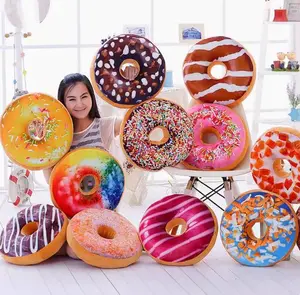 Soft Donut Pillow 3D Print Seat Pad Cushion for Home Decoration Breathable Comfortable Support Modern Style Machine Washable 14.5"L x 14.5"W