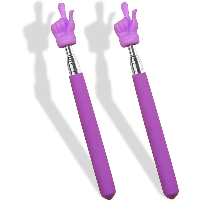 2 count Telescopic Teacher Pointer Stick, Retractable Finger Pointer for Classroom Teaching, Extendable Pointer for  and Elementary Teachers, Classroom Supplies (Purple)