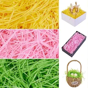 JOYIN 2.25 LB Easter Grass Gift Wrap Crinkle Filler Paper(Green, Pink, Yellow), Shred for Basket Filling, Gift Wrapping, Party Decoration, Easter Egg Hunt, Party Favors, Basket Grass Filler(36 Oz)