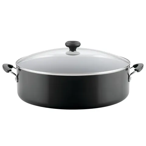 14" Nonstick Durable Cooking Pan with Lid - Compact Practical Kitchenware, Nonstick Saucepan, 14" Family Portions, Dishwasher Safe, Easy-Cleaning, Versatile for Multiple Meals