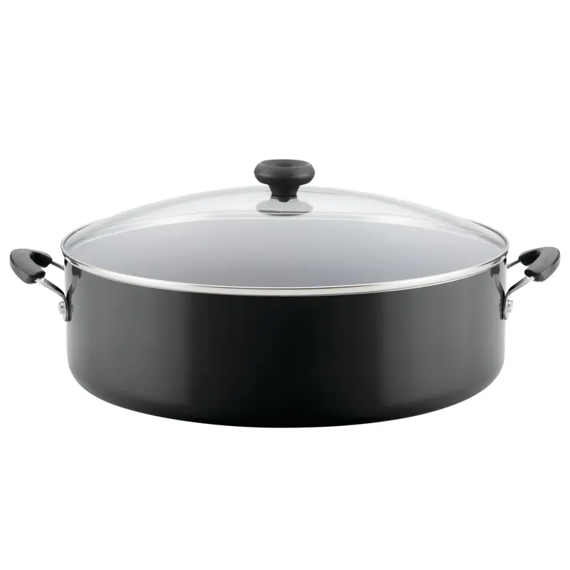14" Nonstick Durable Cooking Pan with Lid - Compact Practical Kitchenware, Nonstick Saucepan, 14" Family Portions, Dishwasher Safe, Easy-Cleaning, Versatile for Multiple Meals