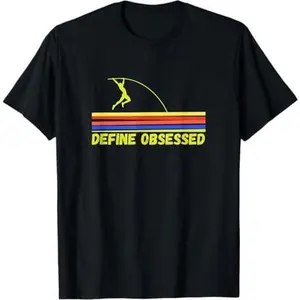 Pole Vault - Define Obsessed Retro Colors Pole Vaulting T-Shirt