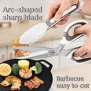 Grilled Meat Scissors BBQ Essential Tools Set of 2, Grill Steak Clips Kitchen Accessories, Perfect for Cooking and Grilling