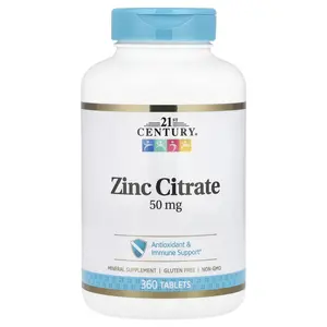 21st Century Zinc Citrate, 50 mg, 360 Tablets