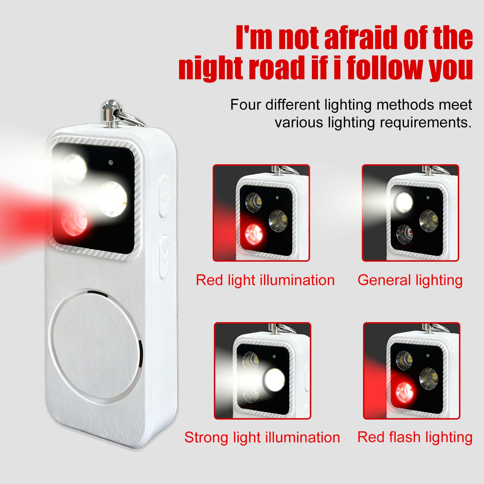 Personal Safety Alarm Keychain | Deafeningly Loud & Rechargeable | Emergency Strobe Light + Anti-Tracking | Perfect for Women, Night Running, and Elderly