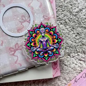 Alien Mandala MagSafe Phone Grip, Trippy Psychedelic Alien Griptok, Neon Vibrant Zen Phone Stand, Aesthetic Extra-Terrestrial Accessory Gift