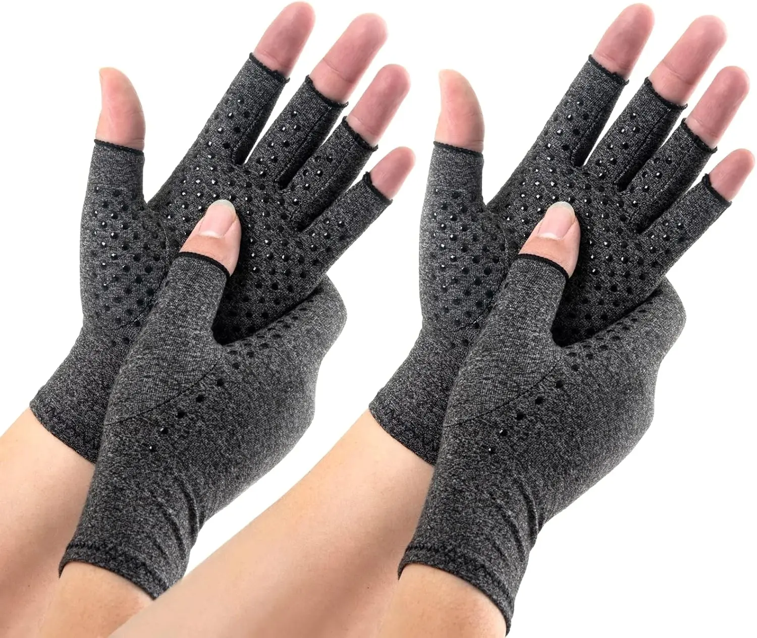 Compression Gloves for Women Men, Fingerless Breathable Moisture Wicking Arthritis Compression Glove ​for Joint Pains