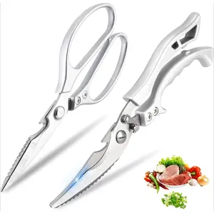 Stainless Steel Kitchen Shears Set of 2 Heavy Duty Poultry Scissors for Meat Chicken Bones & Turkey Anti-slip Ergonomic Handle Ideal Gift for Thanksgiving Christmas