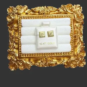 NORA'S-10K Gold Square Diam Earrings