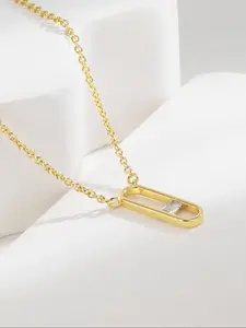 Women's Elegant Minimalist Bar Pendant Necklace, Trendy Exquisite Pendant Necklace, Chic Gorgeous Jewelry As Gift for Girlfriend