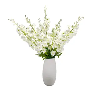 VIKINGS PANDA Delphinium Artificial Flowers 6PCS 33.5" Silk Long Stem for Tall Vase Home Decor Indoor Wedding