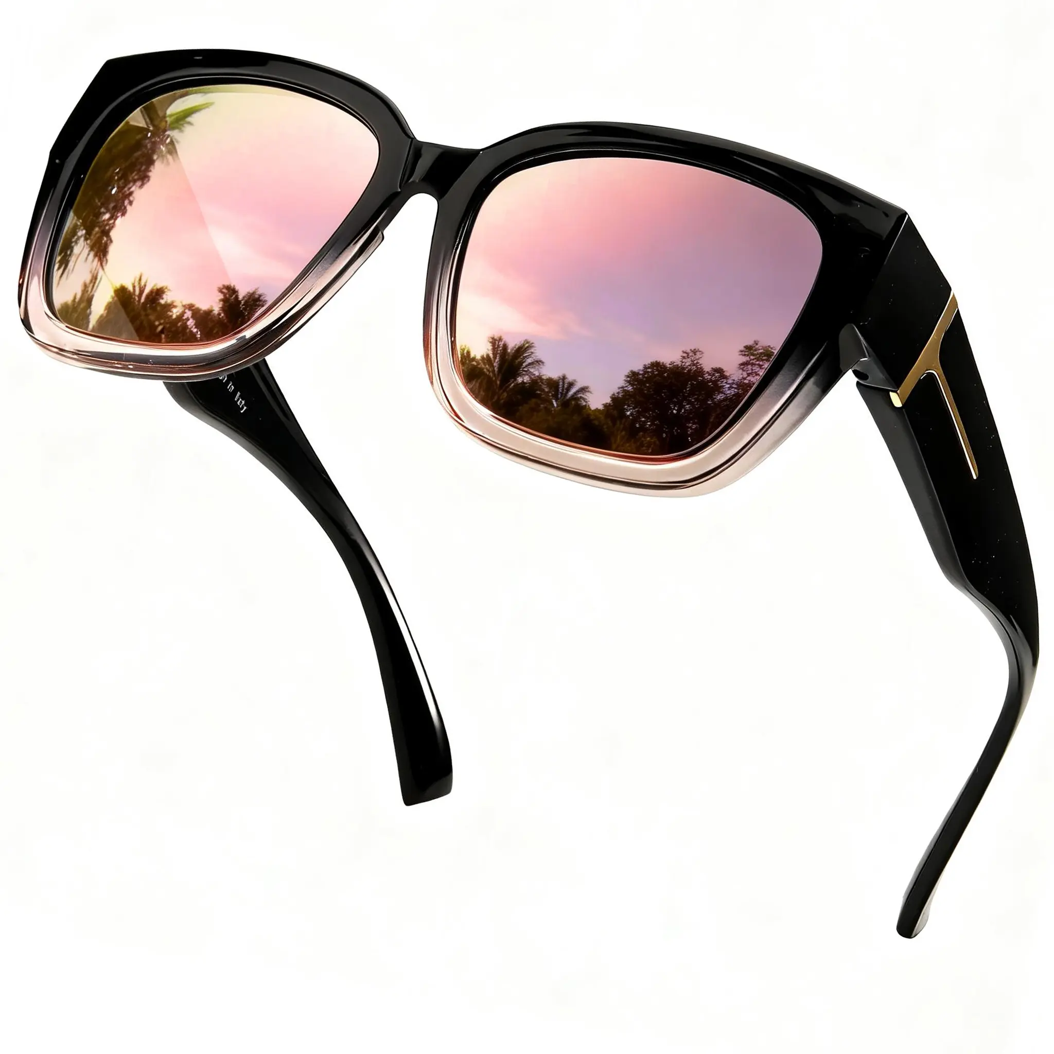 Black to pink frame /pink mirror lens