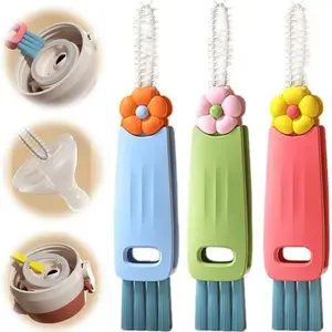 3Pcs  3 In 1 Cup Lid Cleaning Brush, Multifunctional Crevice Portable Cup Lid Cleaning Brush for Bottle Gap Tight Spaces Cup