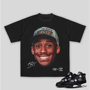 AJ 4s White Thunder Match KB24 Mamba Big Face Tee T-Shirt