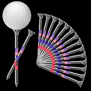 50 PCS 3 1/4'' Golf Tees, Unbreakable Plastic Tees with Cup 6 Prongs/8 Prongs, Reduces Friction & Side Spin, Long Golf Tees Bulk, Golf Accessories