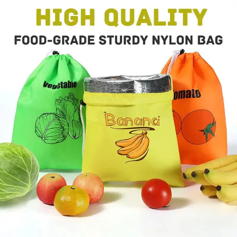 Fresh Fruit & Veggie Storage Bag - Eco-Friendly, Reusable, Drawstring Closure for Tomatoes, Lettuce, Herbs, and More - Keeps Produce Fresher for Up to 2 Weeks