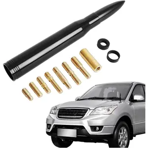 Car Bullet Antenna Universal Vehicle Truck Replacement Antenna Aluminum Anodized 5.5x0.78 Inches Black Cool Car Accessories for Most Cars Trucks and SUVs