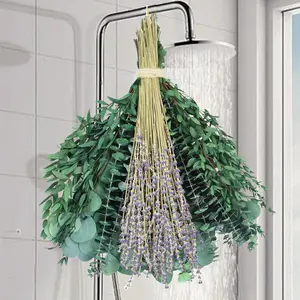 Shower Eucalyptus Hanging, 78pcs Preserved Fresh Eucalyptus Branches and Dried Lavender Bundle for Shower Plant, Bathroom SPA