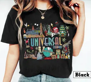 Vintage Retro Universal Studios T Shirt, Universal Orland Shirt, Universal Florida Short Sleeve Shirt Unisex Graphic Tee Oversized Cotton Tee Classic
