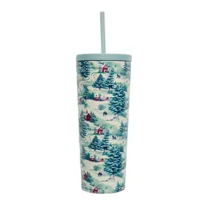 ESWB by Tinx Snow Day 24 oz Tumbler Cup | Lead & BPA Free | Double Wall Insulation | Cupholder Friendly | Scratch Resistant