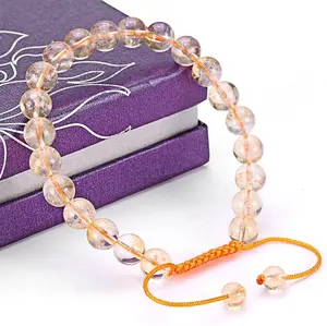 MINDDHA 8mm Gemstone Beaded Bracelets Natural Birthstone Healing Power Crystal Beads Macrame Adjustable 7-9 Inch Gift Box