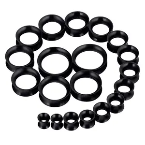 20Pcs Tunnels Kit 2g-1" Silicone Ear Skin Gauges Plugs Ear Expander Stretching Set