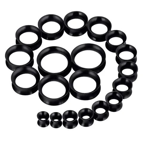 20Pcs Tunnels Kit 2g-1" Silicone Ear Skin Gauges Plugs Ear Expander Stretching Set,Summervibes