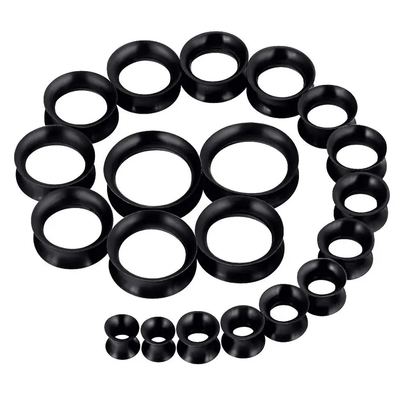 20Pcs Tunnels Kit 2g-1" Silicone Ear Skin Gauges Plugs Ear Expander Stretching Set,Summervibes