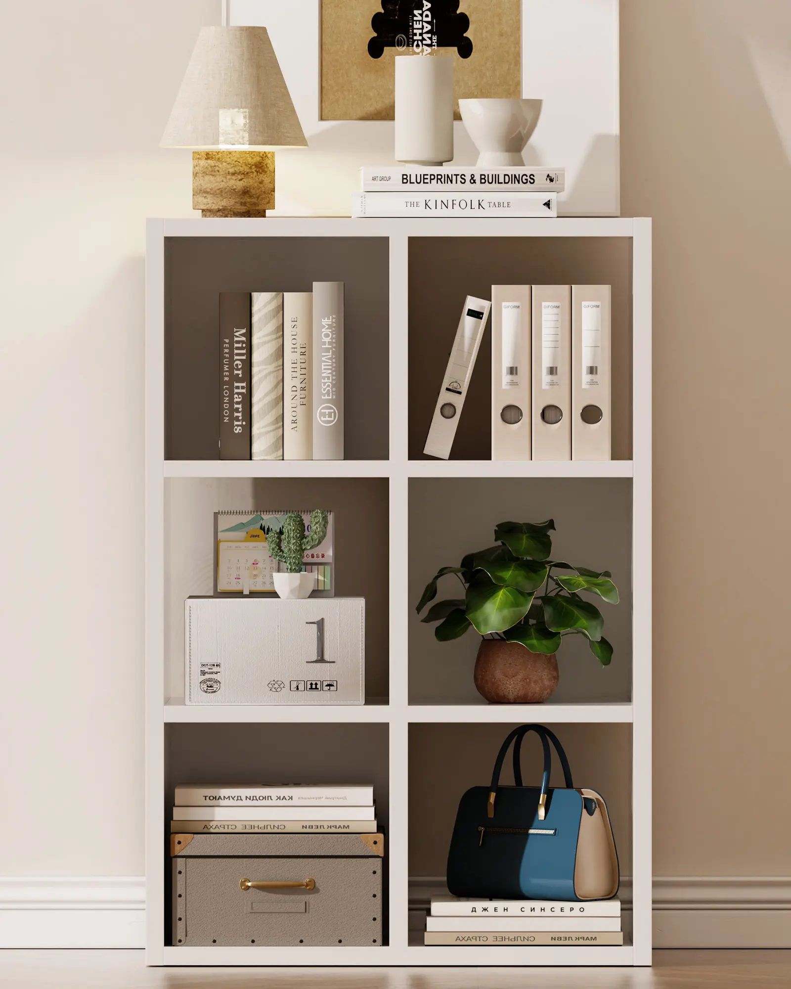COMHOMA 6 Wood Cube Storage Organizer with Open Back and Removable Back Panels, 11In White Cube Storage Bookshelf, Cubicle Shelf Bookcase for Home Office Bedroom Living Room