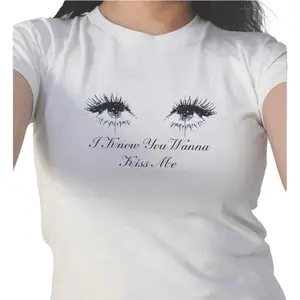 Y2K Tee I Know You Wanna Kiss Me, Pinterest Board Outfit Tee, Coquette, Aesthetic, Graphic Tee, Crop Tee, Teen Girl Gift, Trendy