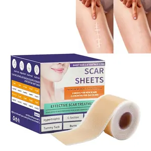 Silicone Scar Sheets, Silicone Scar Tape, Silicone Scar Removal Strips for Surgical, C-Section, Tummy Tuck, Keloid Scars (1.6"X 59" Roll-1.5M) Keloid Bump Removal