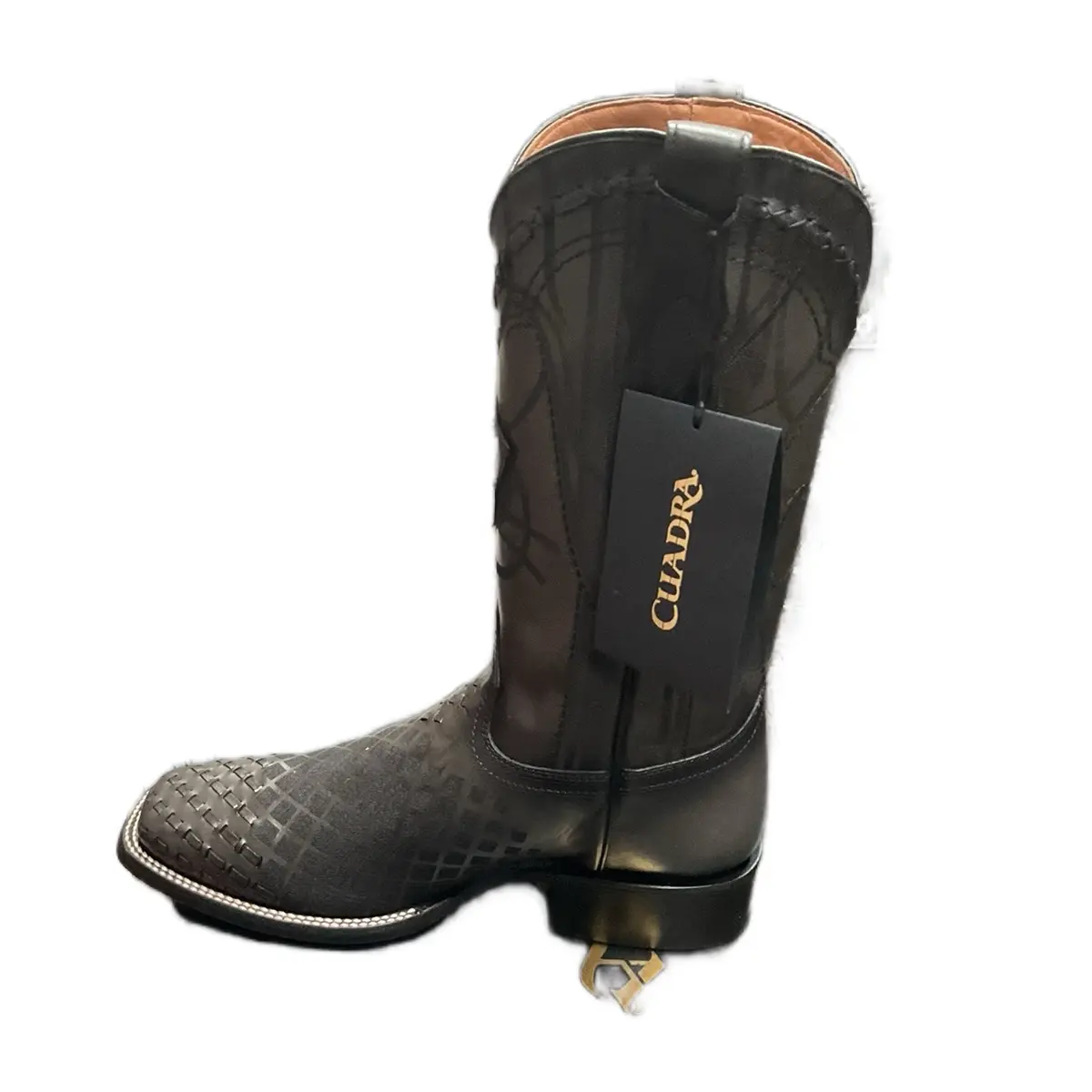 Cuadra Boots Black Leather Walking Shoes with Distinctive Design and Logo - Footwear