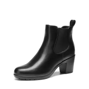 Dream Pairs Women's Almond Toe Chunky Chelsea Boots