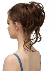 10 Inch Synthetic Curly Hair Bun, Messy Hair Bun, Elastic Band Hair Bun, Hair Accessories for Women, Mother's Day Gift for Mama Mom Mother