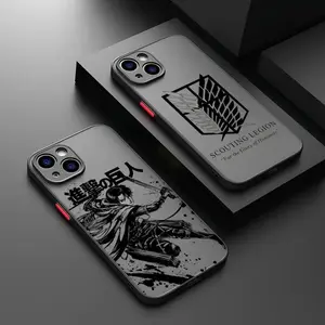Attack on Titan Anime Silicone Phone Case, Customized Translucent Matte Protective Cover for iPhone 17,16,15,14,13,12,11 Pro Max Plus,X,XS MAX Devices - Mobile Phone Accessory