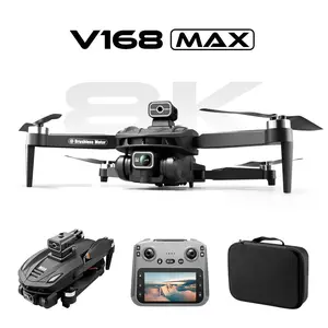 V168 MAX 2026 GPS Drone 5G with 4.5in Screen Controller Optical Flow Visual Hover Increased Stability Easy Control Brushless Motor