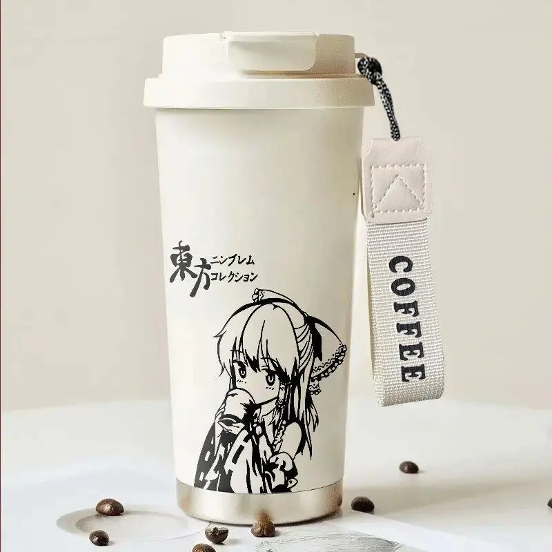 Hakurei Reimu ‌Touhou Project‌ Cute Large Capacity Thermos Insulated Cup Stainless Steel Water Cup Portable Dual Drinking Cup