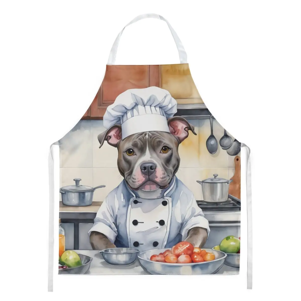 Carolines Treasures DAC6298APRON Unisex Lightweight Pit Bull Terrier Chef Apron, 30x27 in, Baking Accessory with Artwork