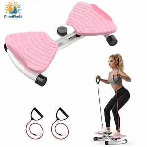 Portable Waist Twisting Trainer Board Foot Massage Core Ab Machine With Resistance Bands Quiet Low Impact Full Body Home Gym Workout Equipment