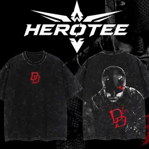 [ Hero Tee ] Daredevil Born Again MCU Hero Double Printed Oversize Tshirt Sweater Hoodie heavytweight Acid Washed Tee TV Show Graphic Top Cotton Gift T-Shirt For Comic Lover, Gift T-Shirt For Movie Lover HOODIE