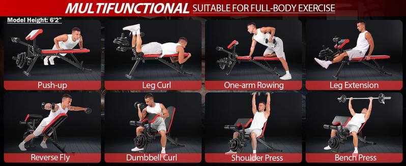 【TikTokShopBlackFriday】OPPSDECOR Olympic 900LBS Adjustable Weight Bench Press with Leg Extension & Preacher Curl Pad for Home Gym Workout Equipment 【TikTokShopBlackFriday】OPPSDECOR Olympic 900LBS Adjustable Weight Bench Press with Leg Extension & Preacher Curl Pad for Home Gym Workout Equipment