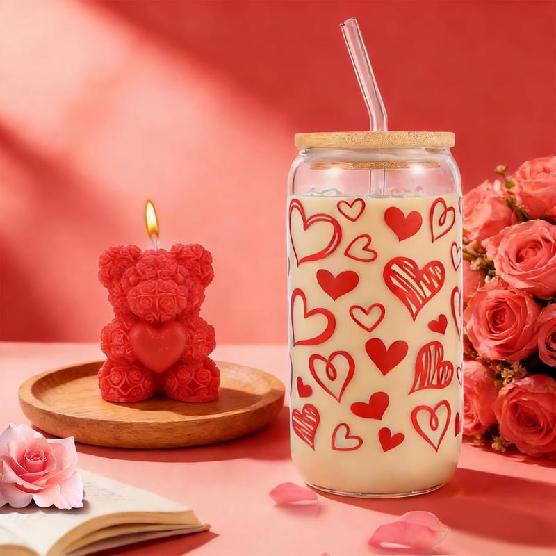 Valentines Day Gifts for Her Basket - 11Pcs Valentines Basket for Women, Red Gifts Box with 20 oz Tumbler with Lid, Rose & Red Heart Keychain for Mom Teacher Wife Daughter Teen Girls Girlfriend