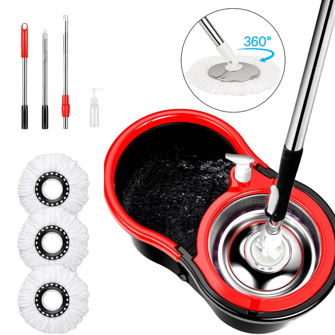 Microfiber Spin Mop Bucket System textured  tile luxury vinylfloor Spin Mop and Bucket Cleaning Set mop EasyWring Spin Mop and Bucket System flat  mop  bucket scrub  and  mop EasyWring Spin Mop and Bucket System roll  mops mop  dunks separate  water  mop