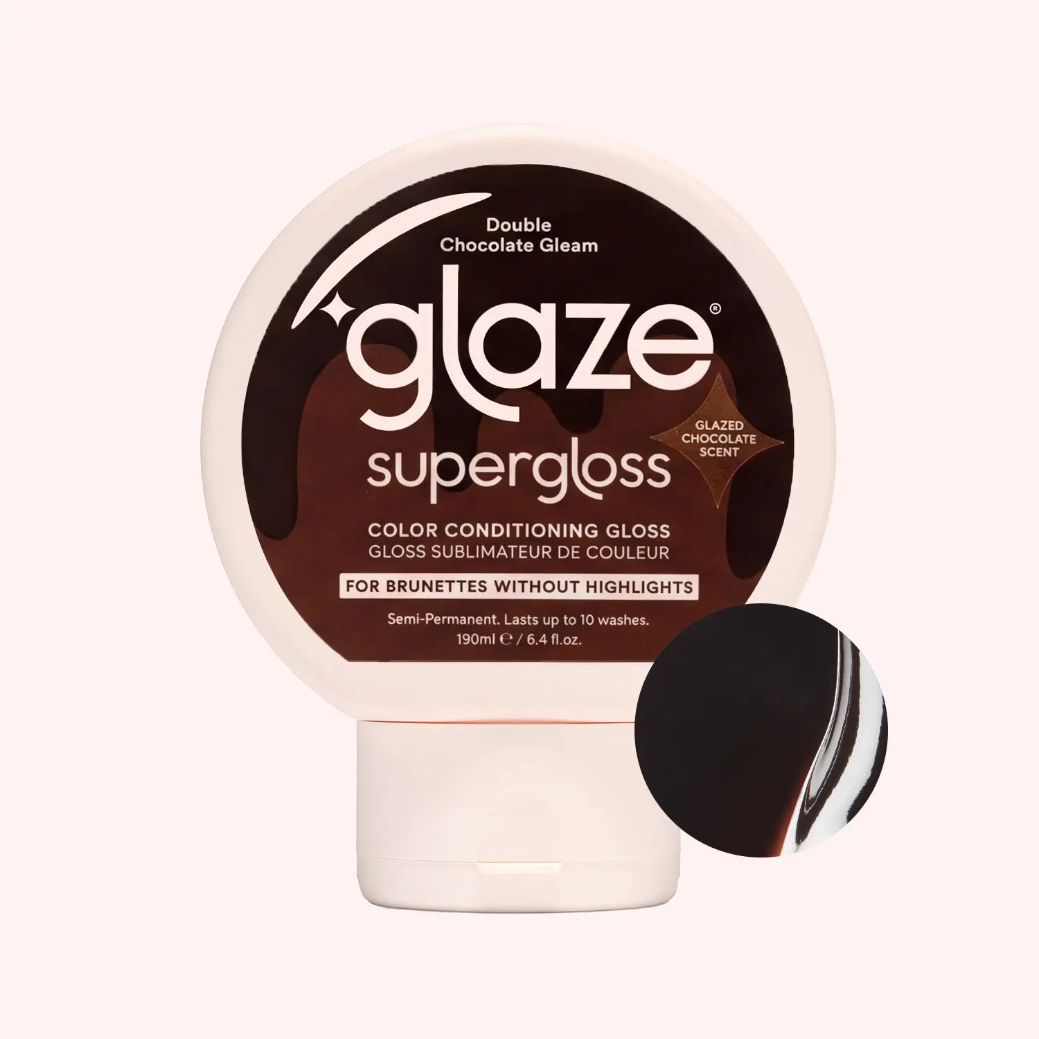 Tinted Hair Gloss - Supergloss Double Chocolate Gleam Brown Hair Dye, 190ml Moisturizing Haircare Treatment
