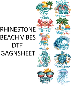 RHINESTONE BEACH VIBES DTF GANGSHEET FOR SHIRTMAKING