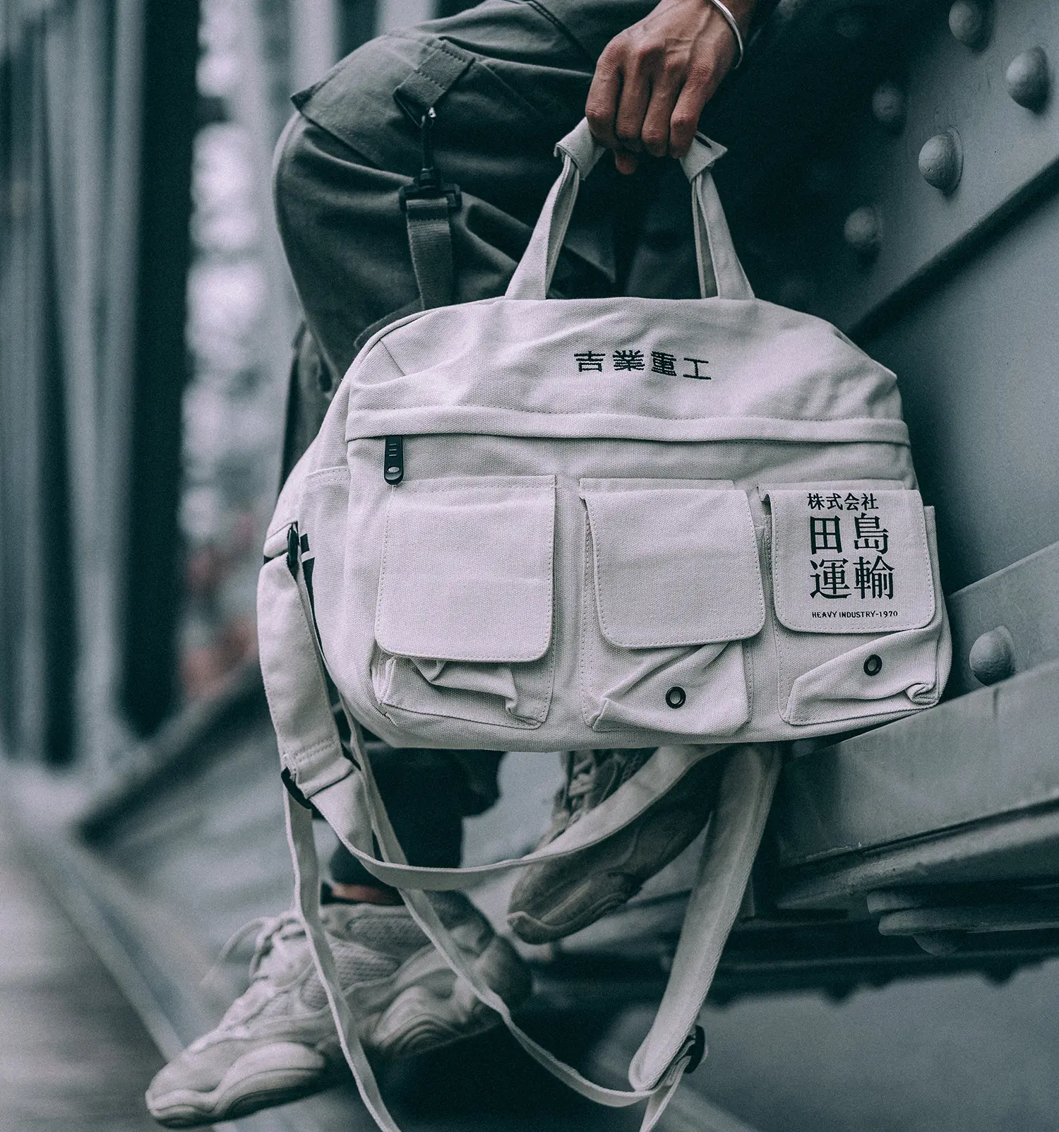 Hibag2 Niepce Streetwear Fashion Canvas Japanese Kanji Crossbody