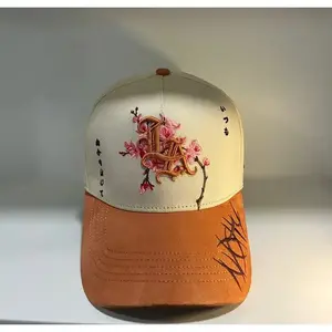 Sakura x LA Baseball Cap - Japanese Culture Inspired Design with Cherry Blossom Embroidery and LA Logo